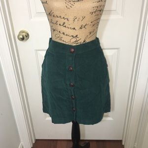 Green Corduroy Skirt-M